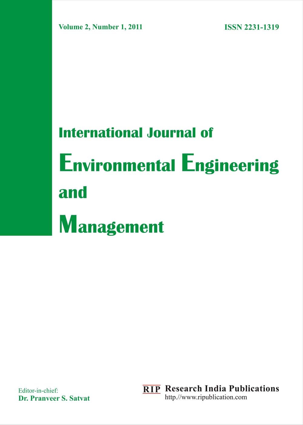 IJEEM, International Journal of Environmental Engineering